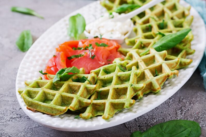 Sneaky Spinach Tea Cheese Waffles