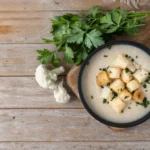 Blue Potato and Cauliflower Soup