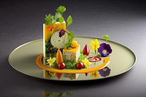 Dynamic dish (a creatively presented dish)