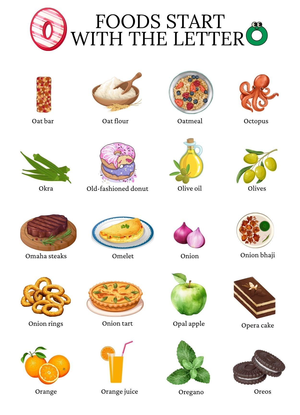 Foods that start with the letter O