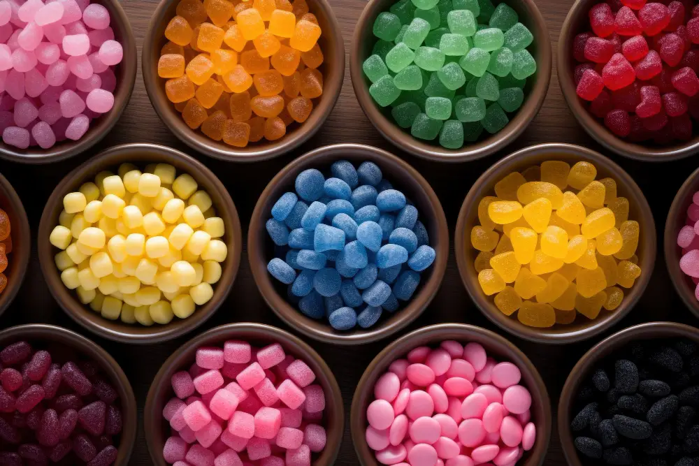 delicious candy in bowl