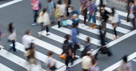 People walking on Crosswalks