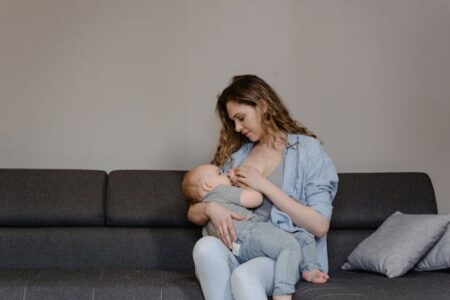 Woman Breastfeeding Her Baby