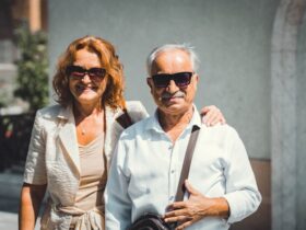 a man and a woman standing next to each other